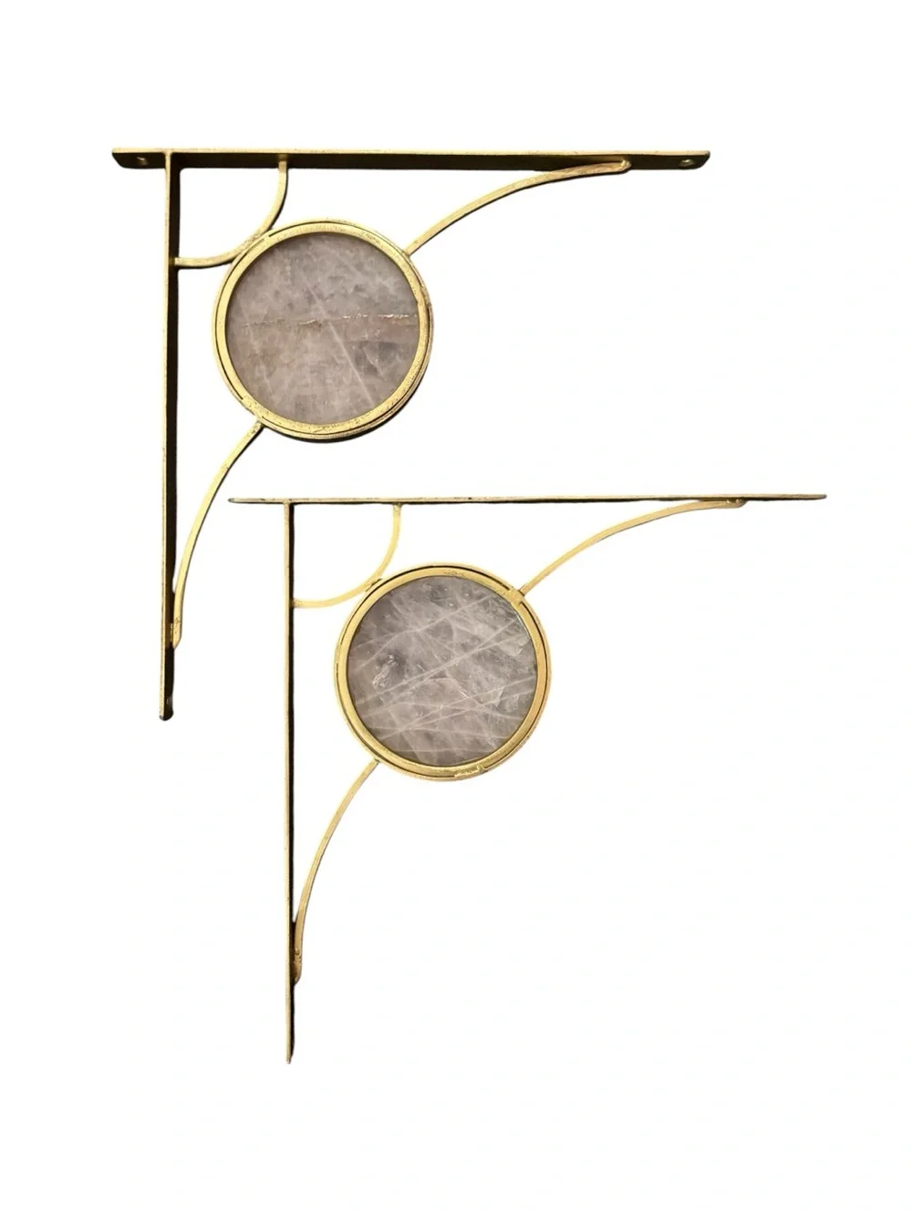 Anthropologie Rose Quartz Shelf Bracket - Set of 2